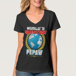 Världsmästare Pepaw på Earth Proud Far Dag T Shirt