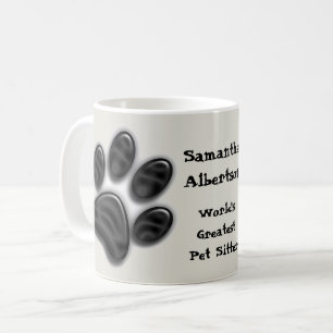 Världsmästare Pet Sitter Paw-skrivarmottagare Kaffemugg