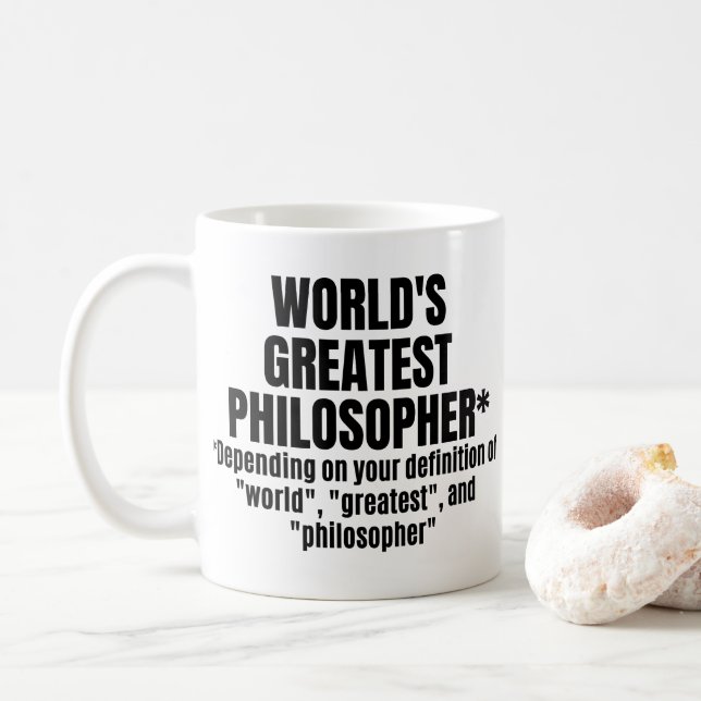 Världsmästare Philosopher Funny Philosophy Kaffemugg (Med munk)