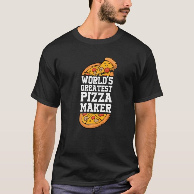 Världsmästare pizzabagare Pizza och pizza slice T Shirt (Framsida)