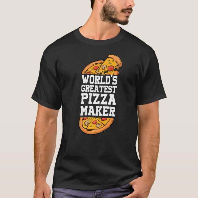 Världsmästare pizzabagare Pizza och pizza slice T Shirt (Framsida)