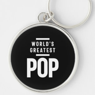 Världsmästare Pop Far Grandpa Gift Rund Silverfärgad Nyckelring