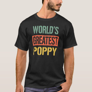 Världsmästare Poppy Gift Grandpa 2023 Pappor T Shirt