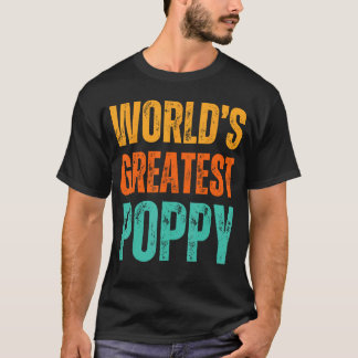 Världsmästare Poppy Grandfather Grandpa Birthda T Shirt