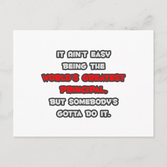 Världsmästare Principal Joke Vykort (Framsida)