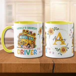 Världsmästare School Buss Driver Personlig Mugg