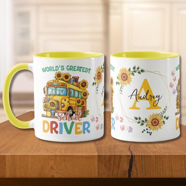 Världsmästare School Buss Driver Personlig Mugg (Skapare uppladdad)
