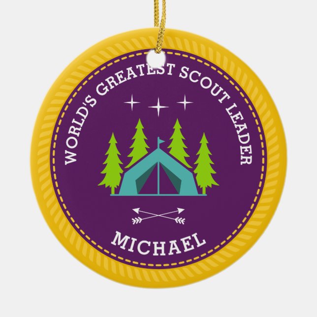 Världsmästare Scout Leader Julgransprydnad Keramik (Framsidan)