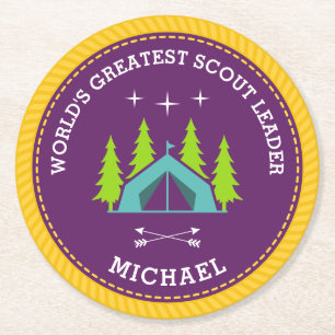 Världsmästare Scout Leader Underlägg Papper Rund