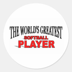 Världsmästare Softball Player Runt Klistermärke