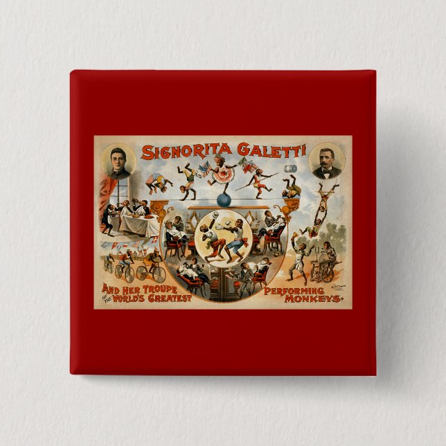 Världsmästare som utför apor 1892 knapp (Framsida)