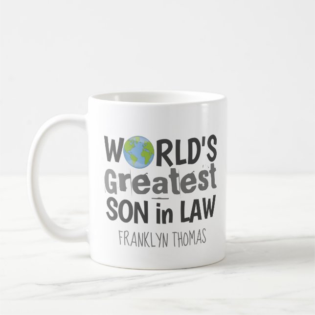 Världsmästare Son i Law Planet Personlig Kaffemugg (Vänster)