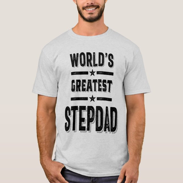 Världsmästare Step-Pappa Funny Stepfather Gift T Shirt (Framsida)
