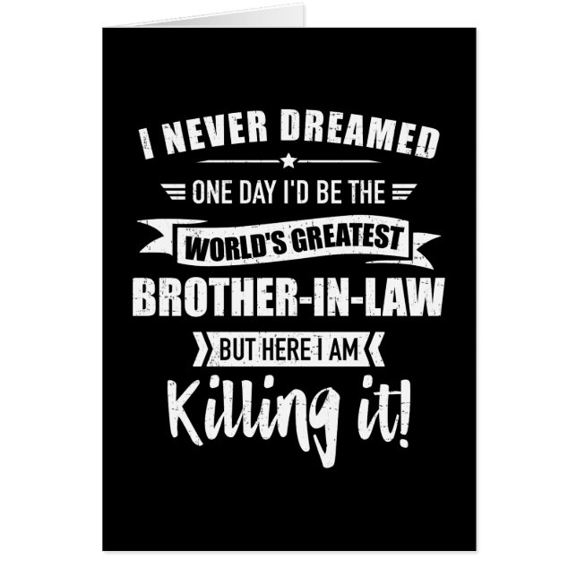 Världsmästare svåger från svärsyster hälsningskort (Framsidan)