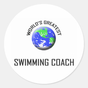 Världsmästare Swimming Coach Runt Klistermärke