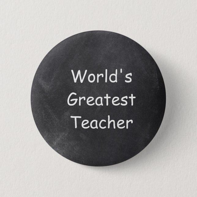 Världsmästare Teacher Chalkboard Design Gift Knapp (Framsida)
