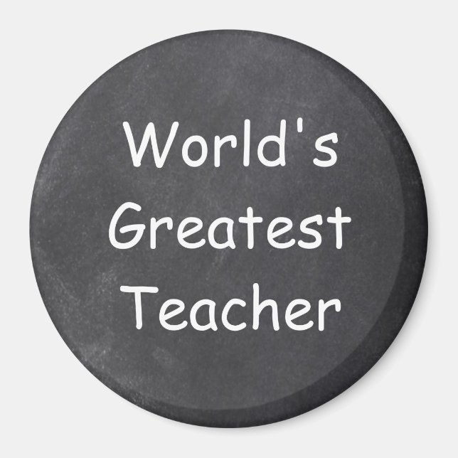 Världsmästare Teacher Chalkboard Design Gift Magnet (Framsidan)