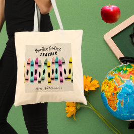 Världsmästare Teacher Crayon Gift Tygkasse