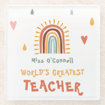 Världsmästare Teacher Gift Boho Rainbow