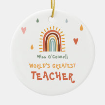 Världsmästare Teacher Gift Boho Rainbow
