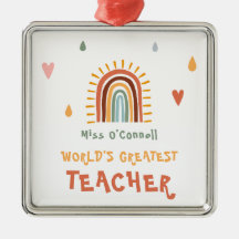 Världsmästare Teacher Gift Boho Rainbow