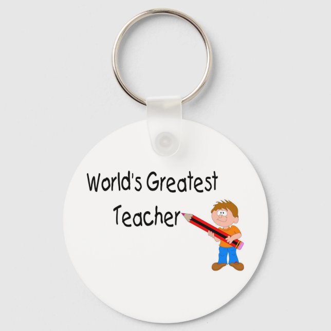 Världsmästare Teacher Keychain Nyckelring (Framsida)