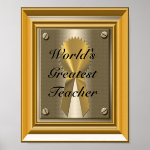 Världsmästare Teacher Poster Skriv ut tecken