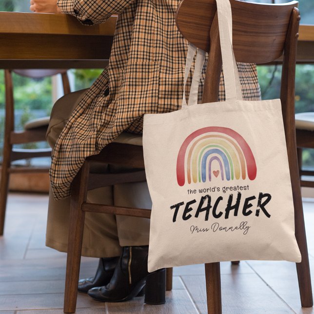Världsmästare Teacher Rainbow Tygkasse (Skapare uppladdad)