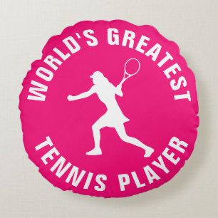 världsmästare Tennis Player-flickans Rund Kudde