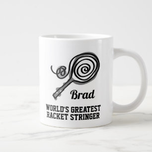 Världsmästare tennis racket stringer extra big jumbo mugg