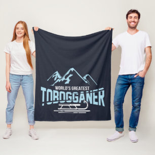 Världsmästare Tobogganer Winter Sports Fleecefilt