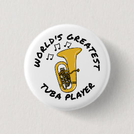 Världsmästare Tuba Player, Brass Musician Funny Knapp