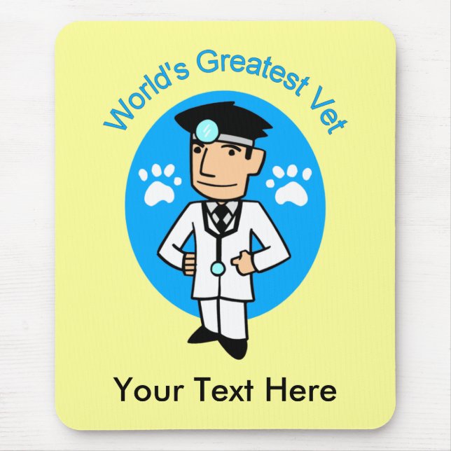 Världsmästare Vet Anpassade Mousepad Musmatta (Framsidan)