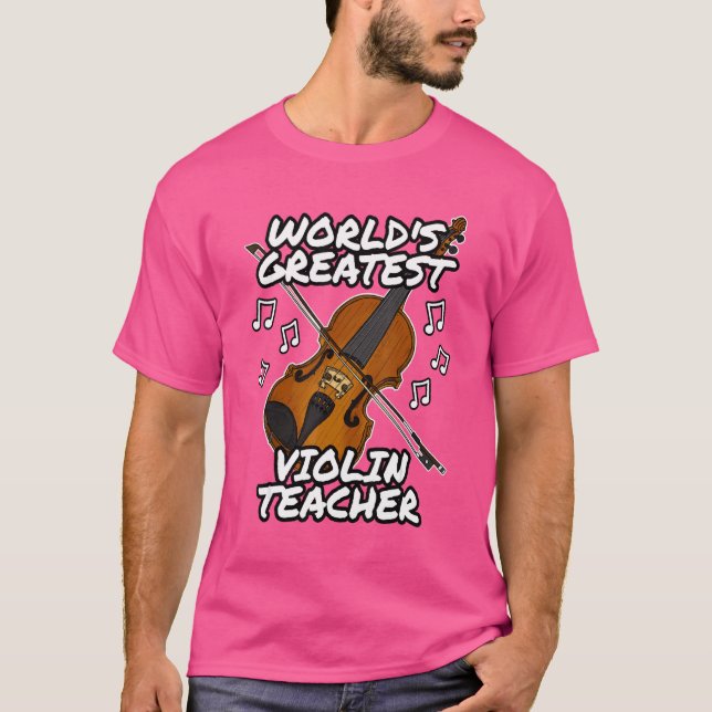 Världsmästare Violin Teacher Violinist String T Shirt (Framsida)