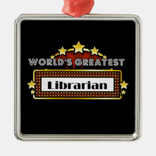 Världsmästarebibliotekarie Julgransprydnad Metall