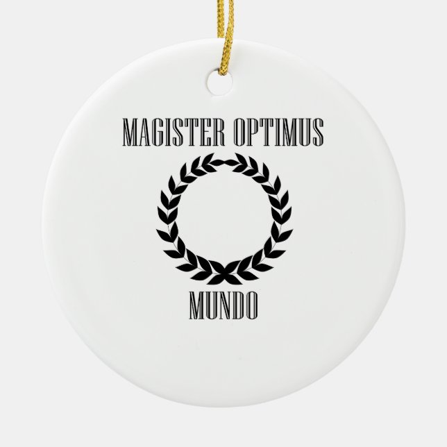 Världsmästarelärare (manlign) julgransprydnad keramik (Framsidan)