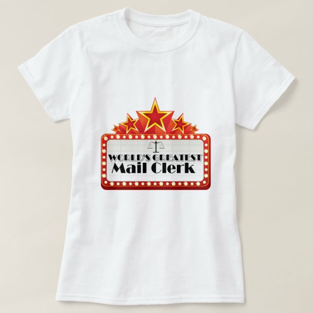 Världsmästaren postar kontoristen tee shirt (Design framsida)