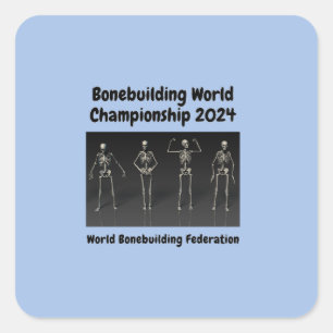Världsmästerskapet i Bonebuilding 2024 Fyrkantigt Klistermärke