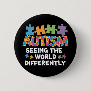 Världsmedvetandet om olika autism knapp
