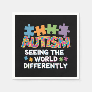 Världsmedvetandet om olika autism pappersservett