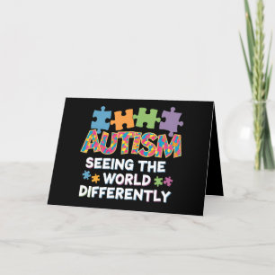 Världsmedvetandet om olika autism tack kort
