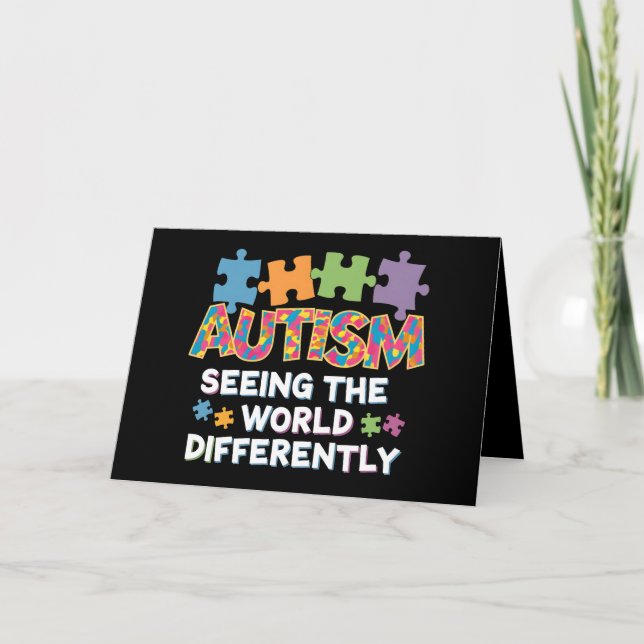 Världsmedvetandet om olika autism tack kort (Framsida)