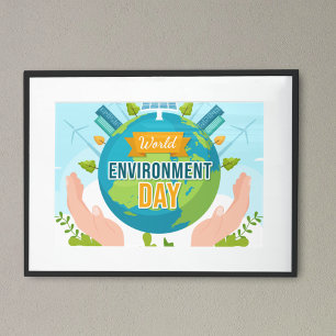 Världsmiljö dagen 5 juni rädda vår planet poster