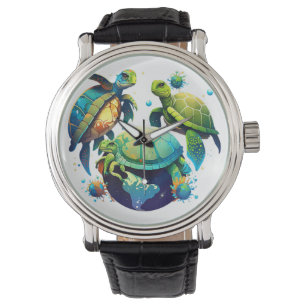 Världsmiljödagen för Sea Turtle Planet World Envir Armbandsur