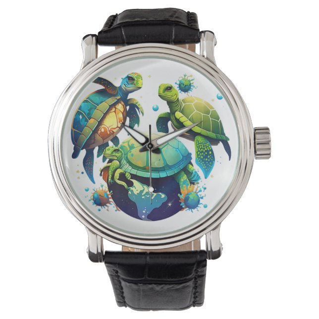 Världsmiljödagen för Sea Turtle Planet World Envir Armbandsur (Framsida)