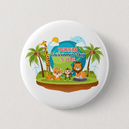 Världsmiljödagen Lejona ungeldjur i apa Knapp