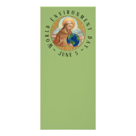 Världsmiljödagen och den helige Francis of Assisi Reklamkort