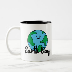 Världsmiljövänlig ikon Lycklig Earth Clipa Två-Tonad Mugg