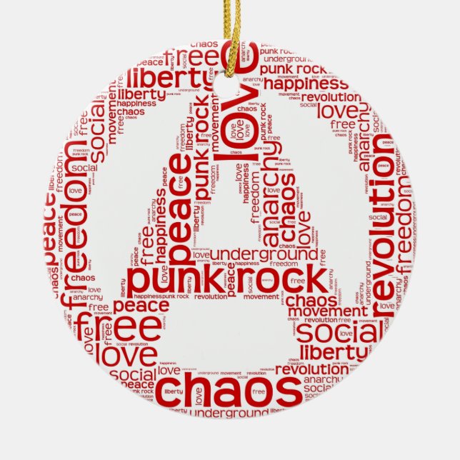 Världsmolnet i anarki formar julgransprydnad keramik (Framsidan)