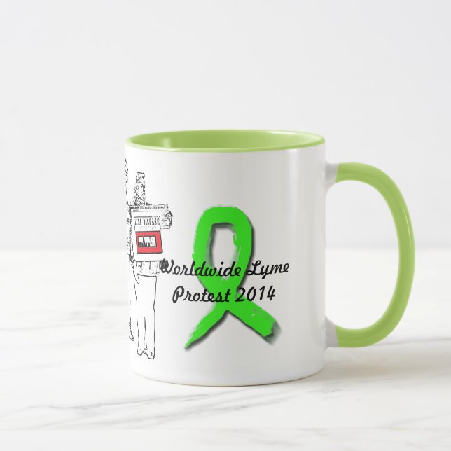 Världsmugg för borrelia-protest mugg (Höger)